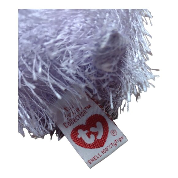 Vintage 2003 Ty Pluffies Plush Purple Hippo With Shaggy Fur 8" Stuffed Animal - Picture 5 of 8